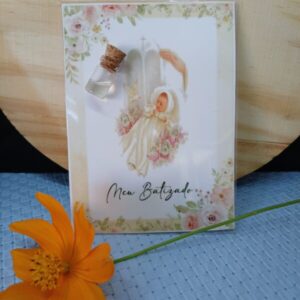 CARD BATIZADO COM VIDRINHO DE ESSENCIA